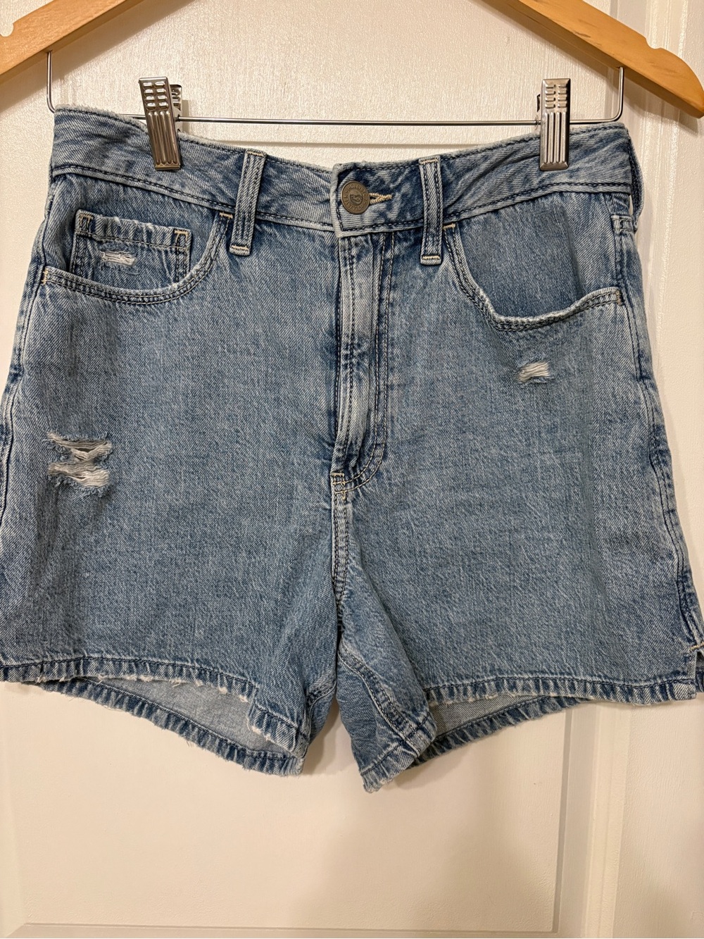 Hollister Light Wash Distressed Jean Shorts
